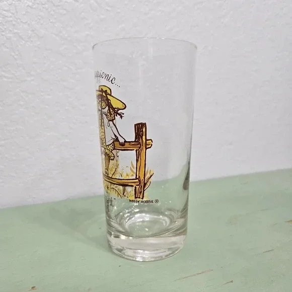 Holly Hobbie "Life's a picnic...enjoy it" Glass Cup Tumbler American Greetings - Picture 3 of 8